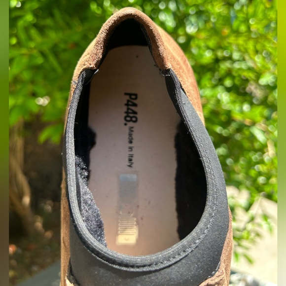 P448 BABY MOC SUEDED LEATHER
SHEARLING LINED CHOCOLATE
SNEAKER. NIB $245. 10/43 - Picture 14 of 15